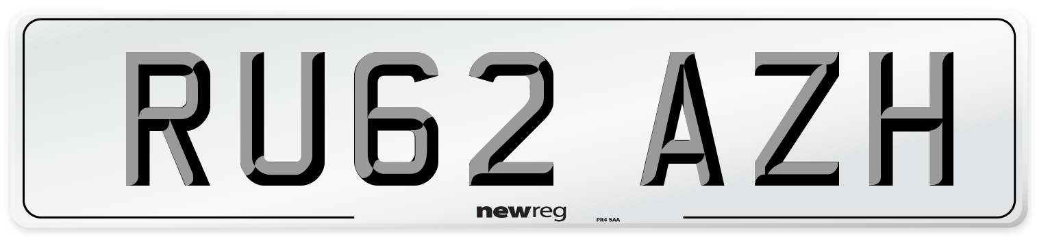 RU62 AZH Number Plate from New Reg